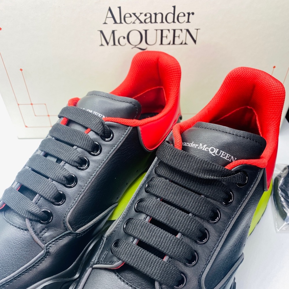 Alexander McQueen Men’s Mixed Media Court Sneakers Size 10 NWB AUTHENTIC - Picture 8 of 11